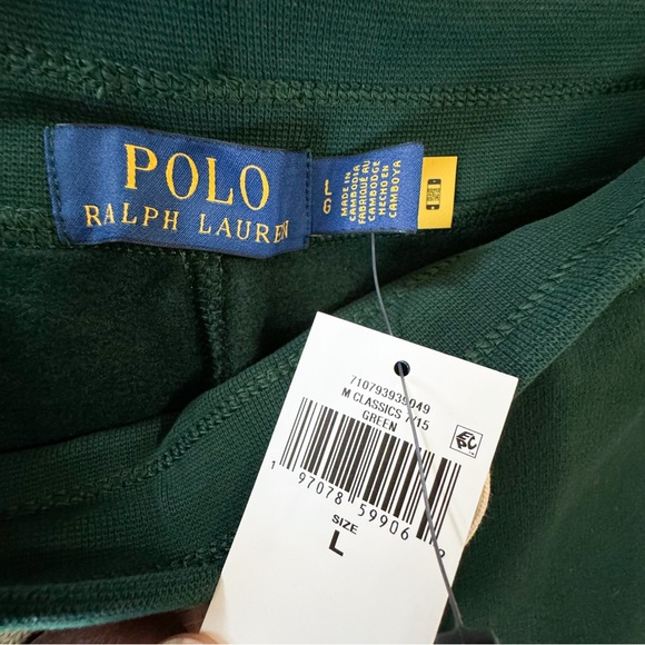 POLO RALPH LAUREN RL Athletic Fleece Sweatpants/Joggers Green Orange Pony - Picture 11 of 14